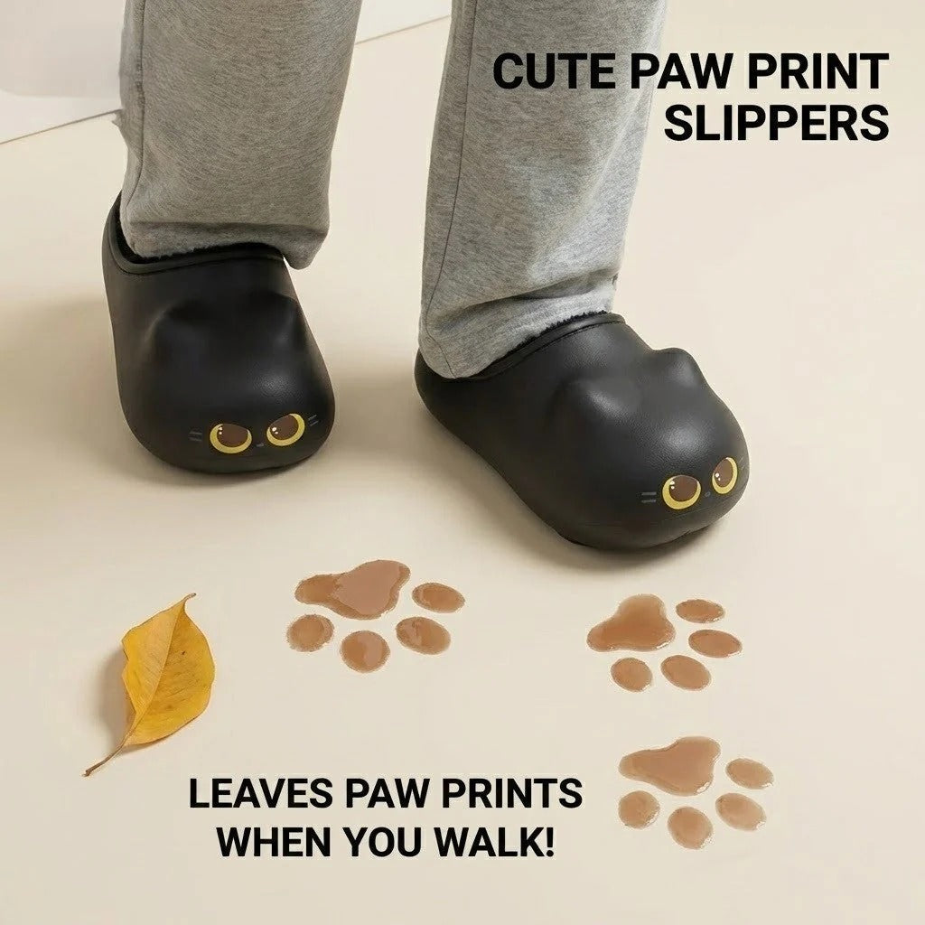 🔥Last Chance Before They're Gone! Cute Cat Paw Prints Comfy Slippers