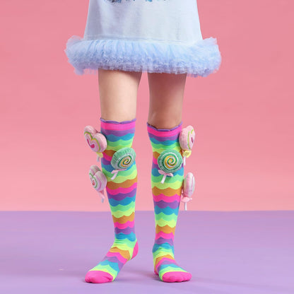 Bold Rainbow Knee-High Fun Socks