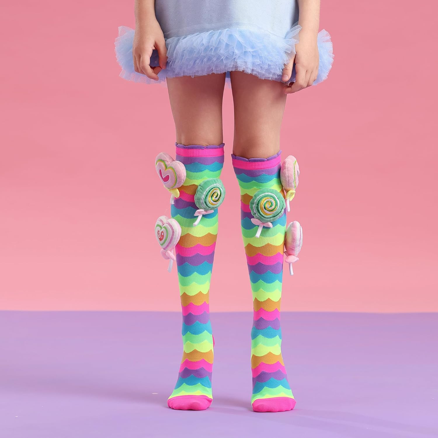 Bold Rainbow Knee-High Fun Socks