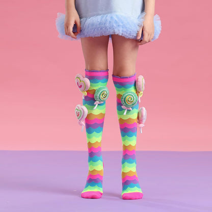 Bold Rainbow Knee-High Fun Socks