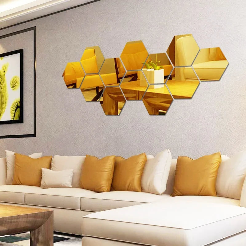 ShineHex Mirror Mosaic Tiles Decor