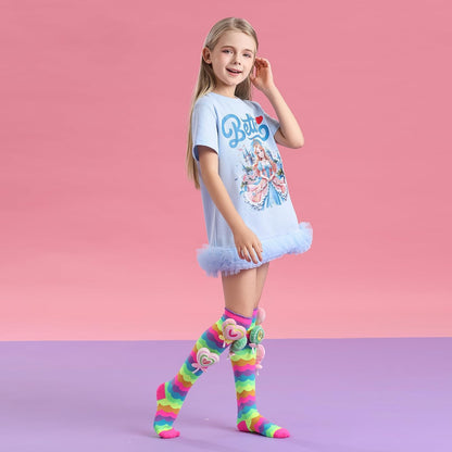 Bold Rainbow Knee-High Fun Socks