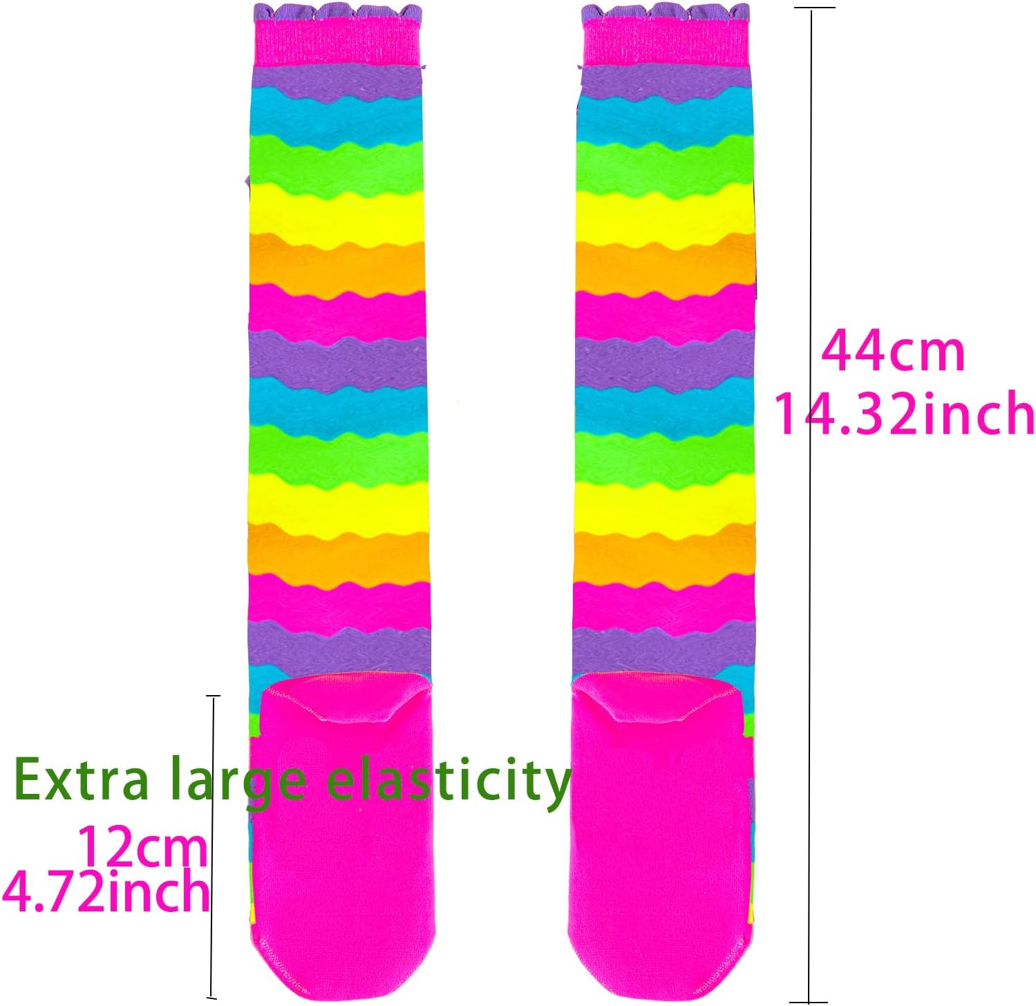 Bold Rainbow Knee-High Fun Socks