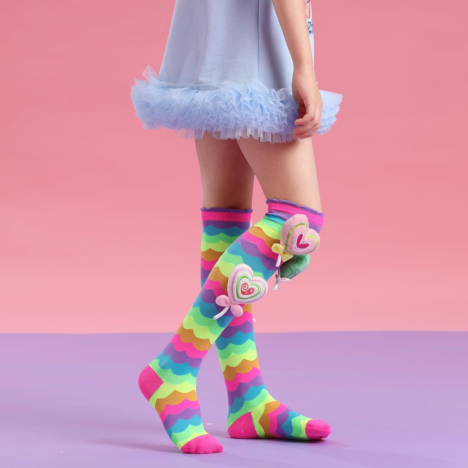 Bold Rainbow Knee-High Fun Socks