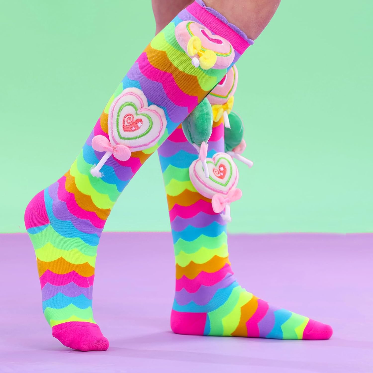 Bold Rainbow Knee-High Fun Socks