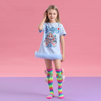 Bold Rainbow Knee-High Fun Socks